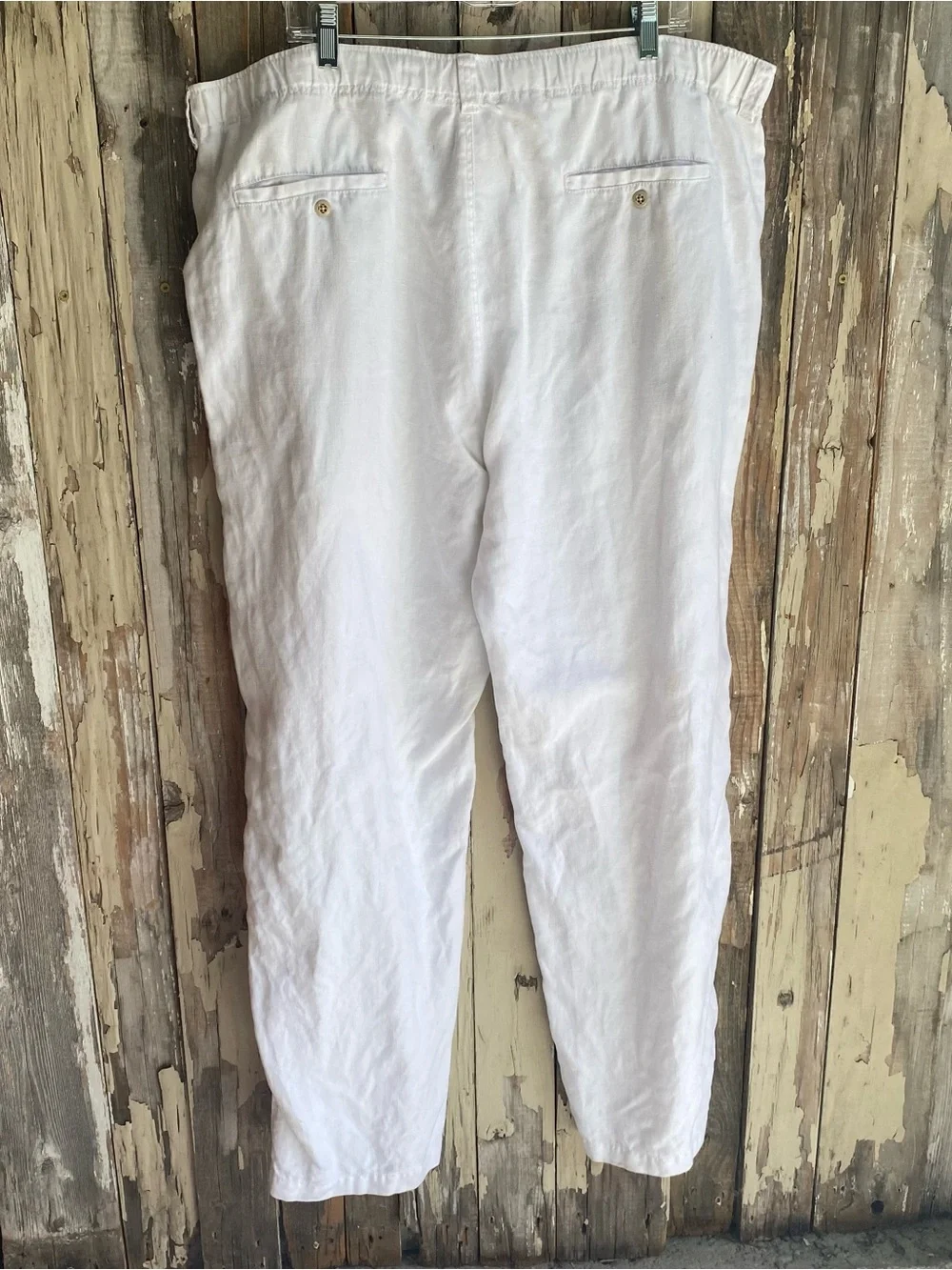 Mens Tommy Bahama Relax white linen straight wide leg relaxed fit linen pants XL